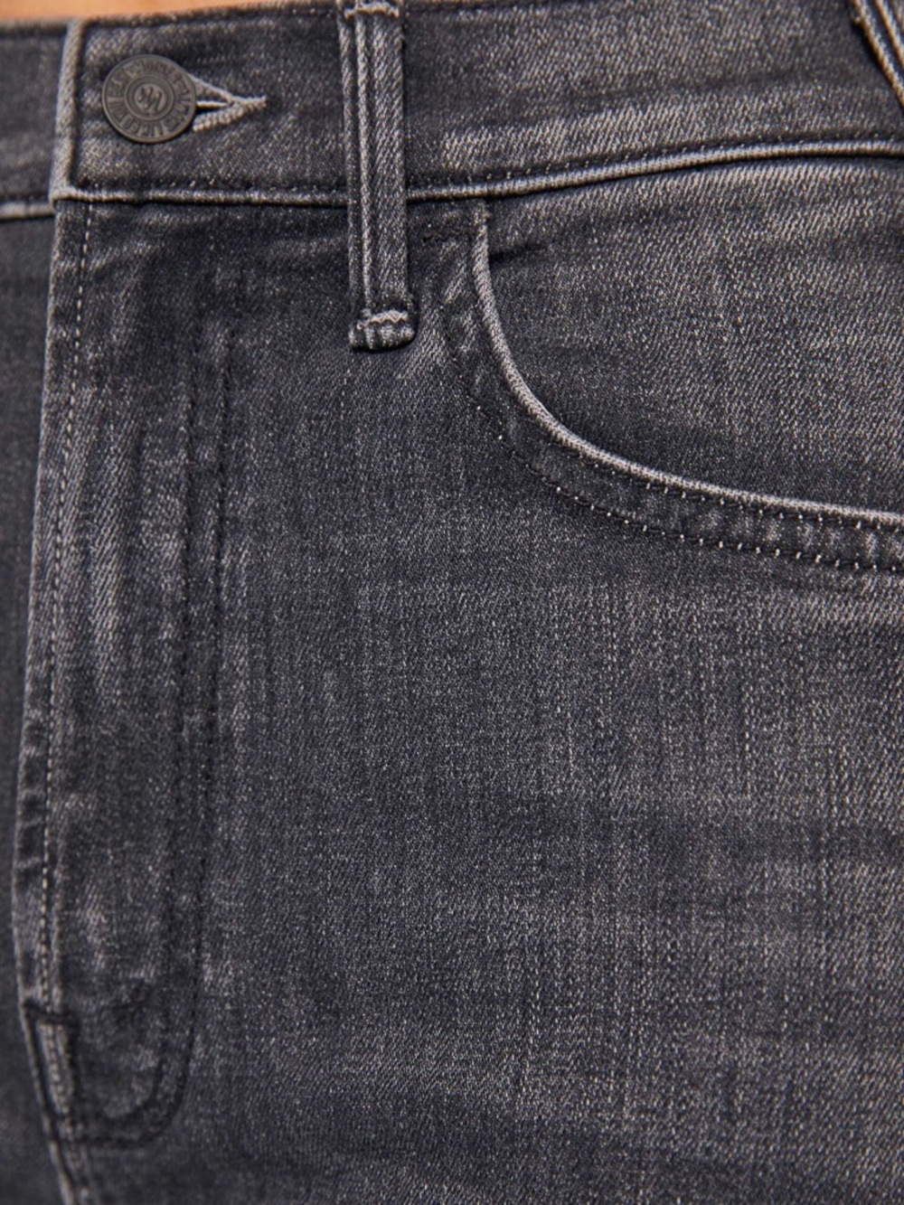 MOTHER The Hustler Ankle Fray Jeans Nightowl Gray High Rise Bootcut Raw Hem 27 - Picture 13 of 13